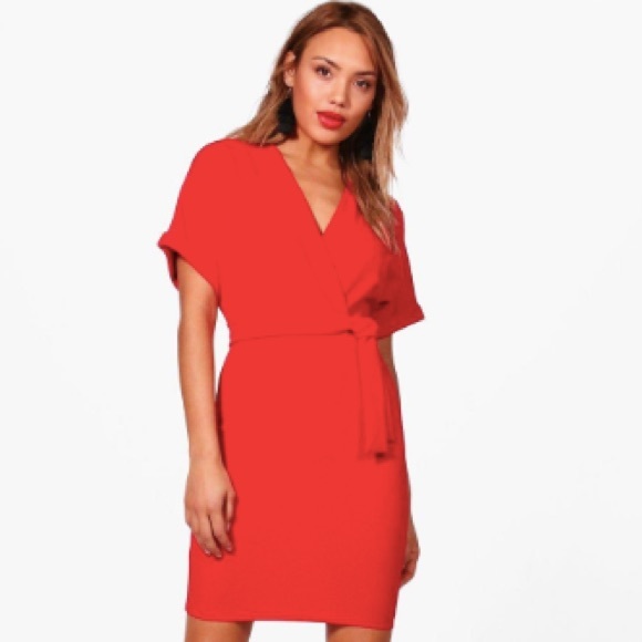 Red wrap dress - Picture 1 of 3